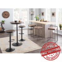 Lumisource B-DAK3 AN+BN Dakota 3-Piece Industrial-Farmhouse Dining Set in Antique 